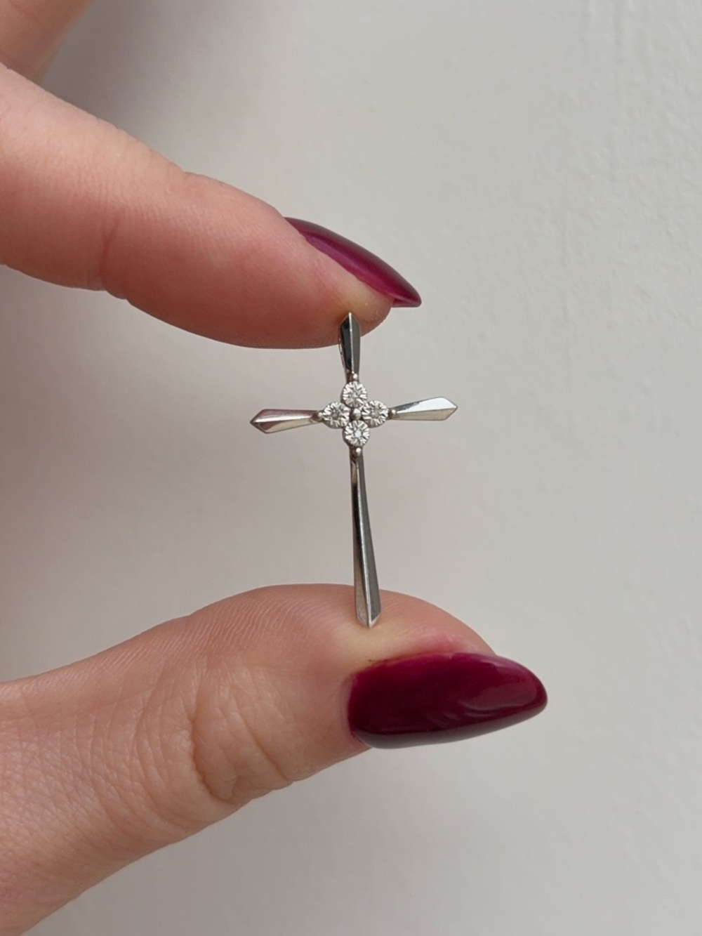 Sterling Silver Diamond Accent Cross Pendant - Picture 2 of 7